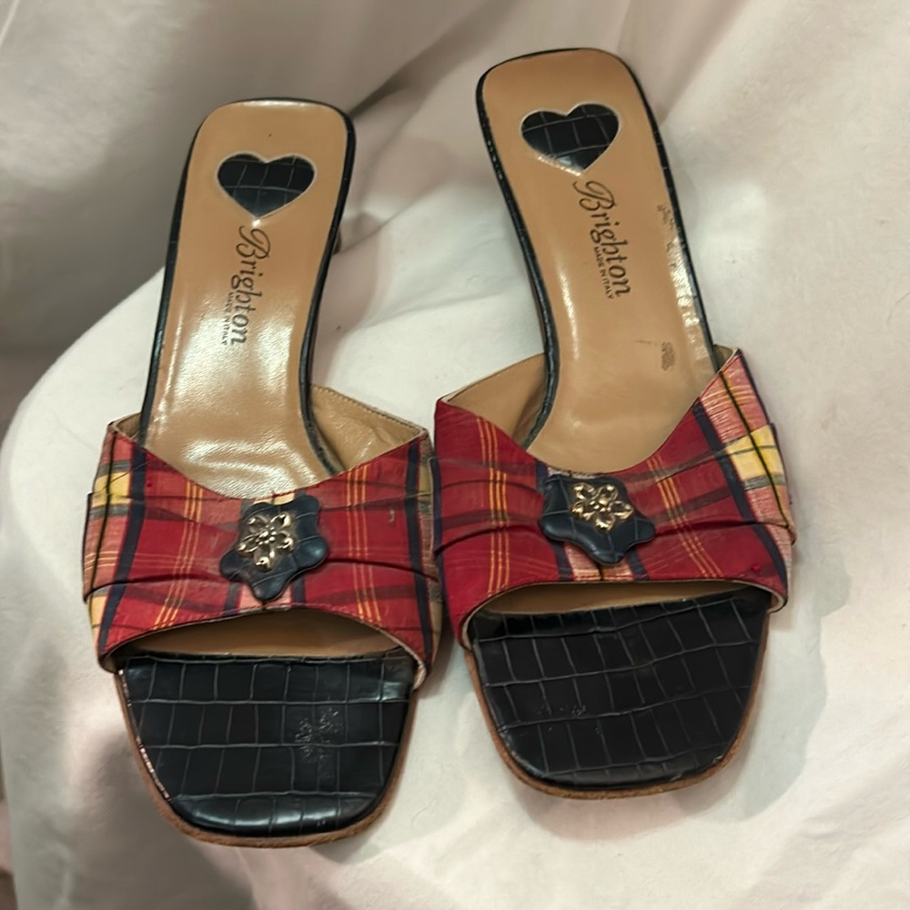 Brighton Kate plaid block sandal size 8.5